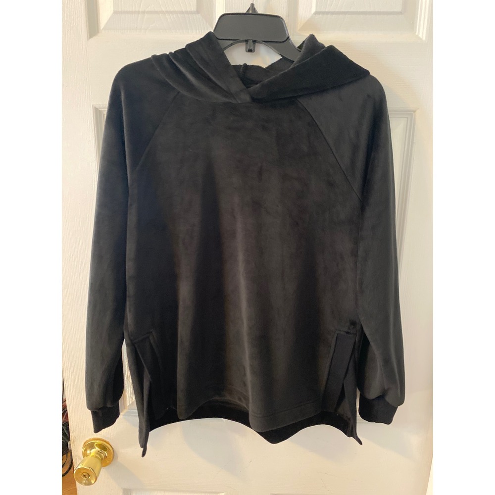 Member's Mark Women Black Soot Plush Faux Fur Hoodie Pullover S F12922G667
